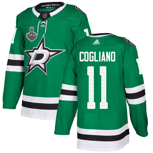 Adidas Men Dallas Stars #11 Andrew Cogliano Green Home Authentic 2020 Stanley Cup Final Stitched NHL Jersey